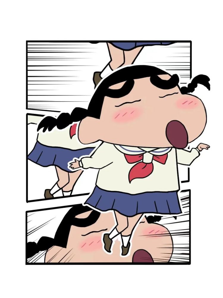 当蜡笔小新遇到漫画式摔倒是什么情景