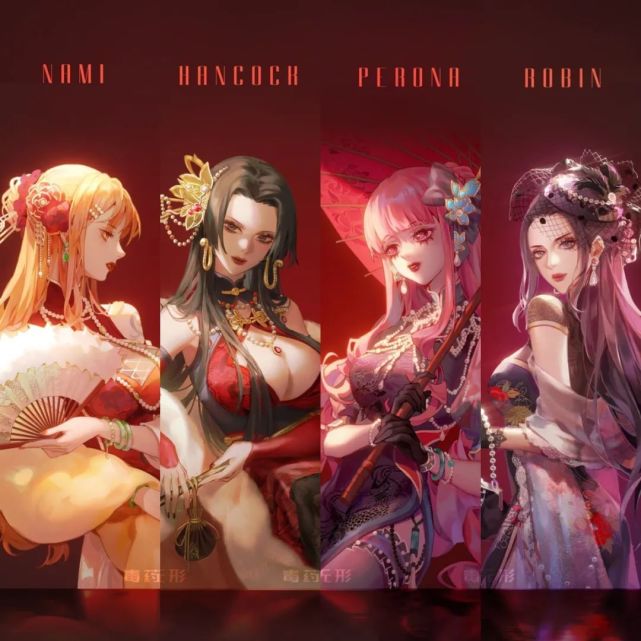 草帽全员穿越到夜上海,身着唐装 / 旗袍【onepiece-四大美女系列】等