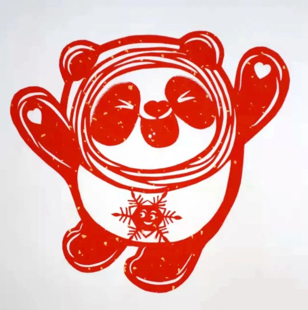剪纸作品以"冬奥会吉祥物"为题材高慧兰四川省农村手工艺大师四川省