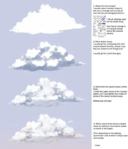 教你如何畫出好看的雲朵雲的畫法