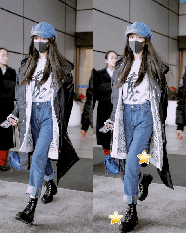 卫衣马丁靴又被杨幂带火了上身巨显瘦照着穿美到爆