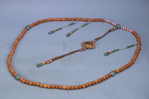 清代老蜜蜡108颗朝珠一套