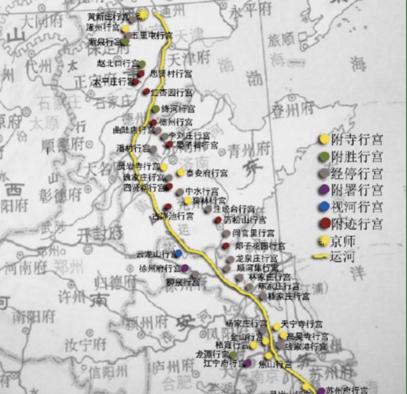 乾隆南巡那么多次这么远路上都在哪儿歇脚修了这么多行宫