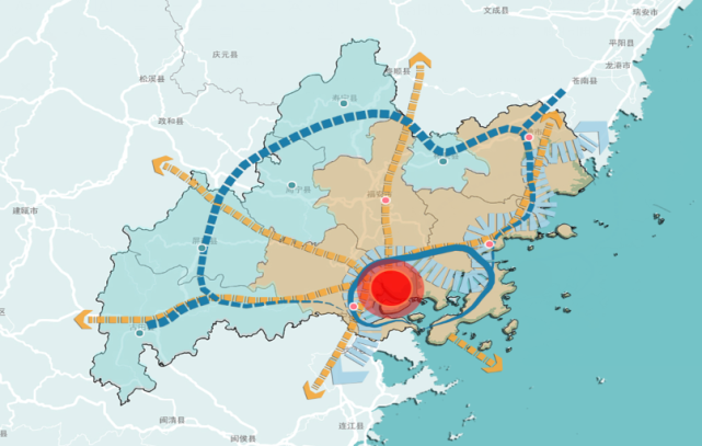 宁德交通运输网络图 图片来源:图片来源:宁德市"十四五"规划纲要