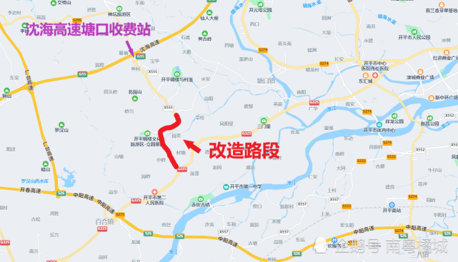 途經裡謳小學,立園景區,塘口鎮衛生院,步溪村,龍安裡,終點與g325國道