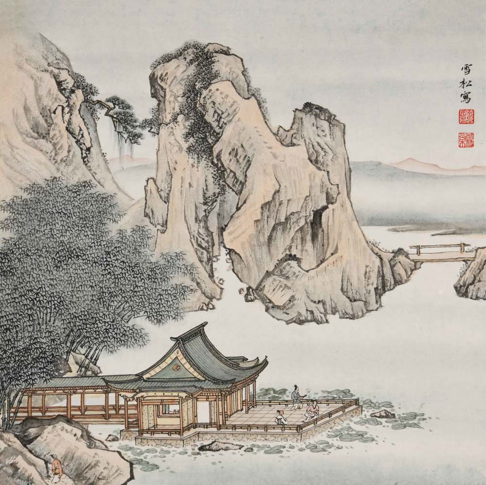 以界尺引线 绘亭台楼阁|牟雪松