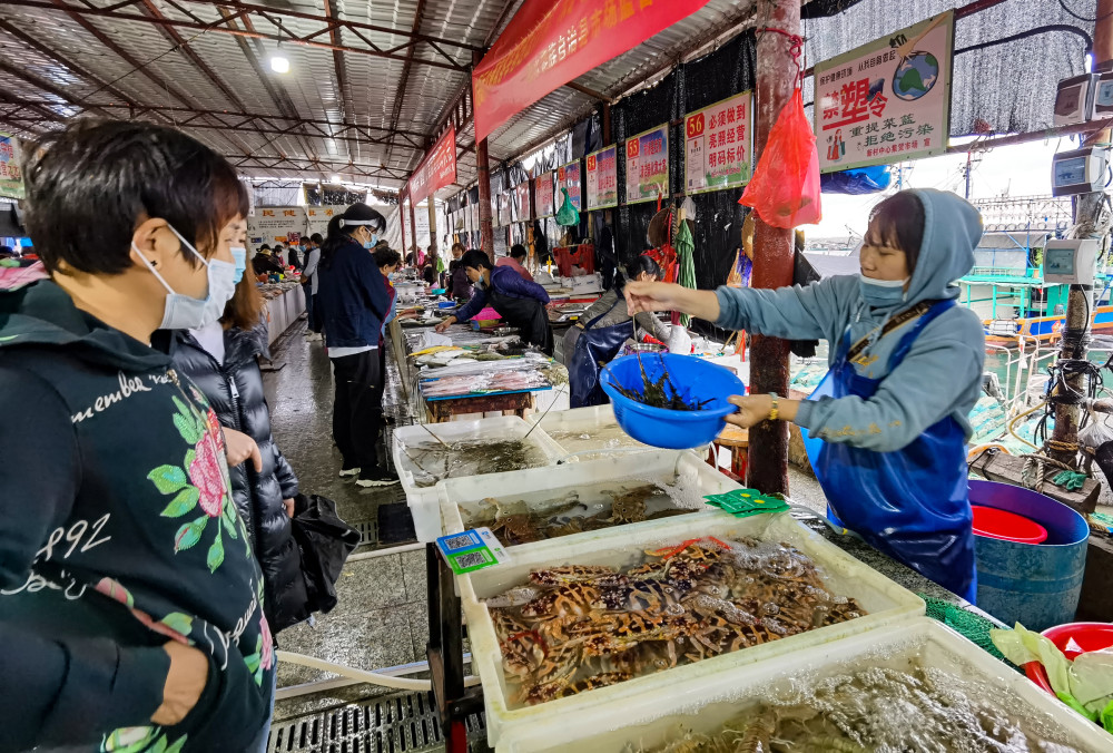海南:陵水新村中心集贸市场海鲜丰富多样