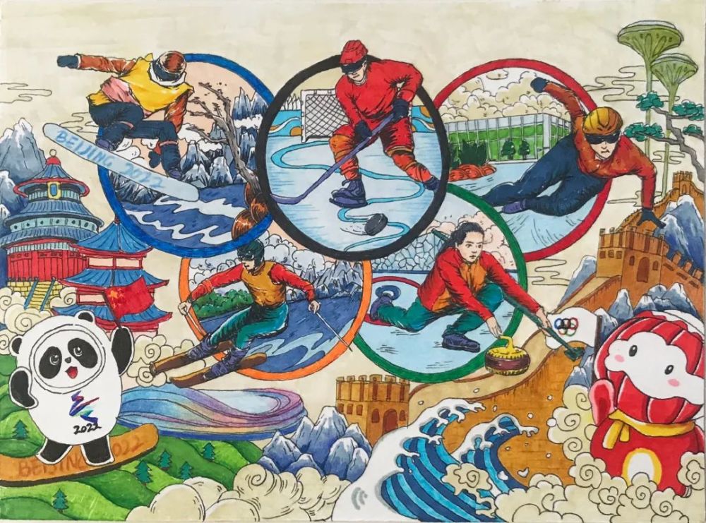 奥运会开幕式绘画作品图片