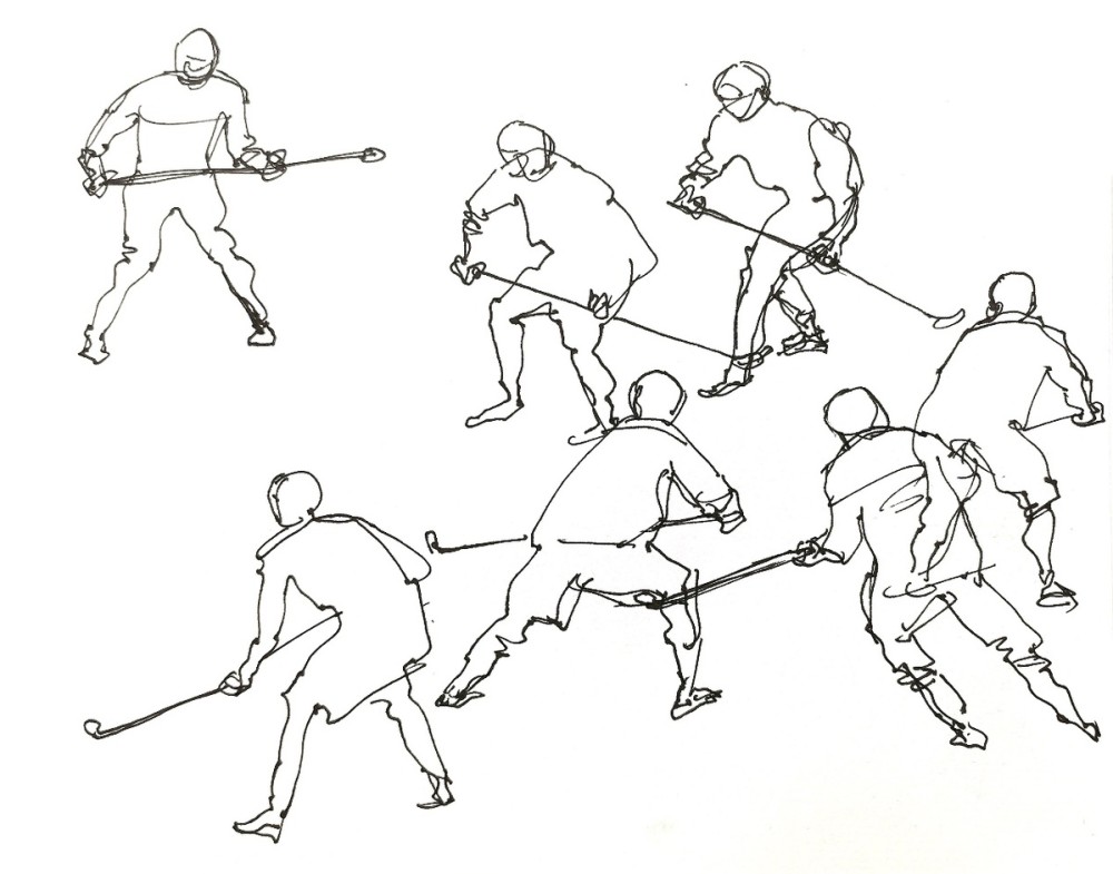 广州美院教授用速写定格谷爱凌惊天一跳展现冬奥之美