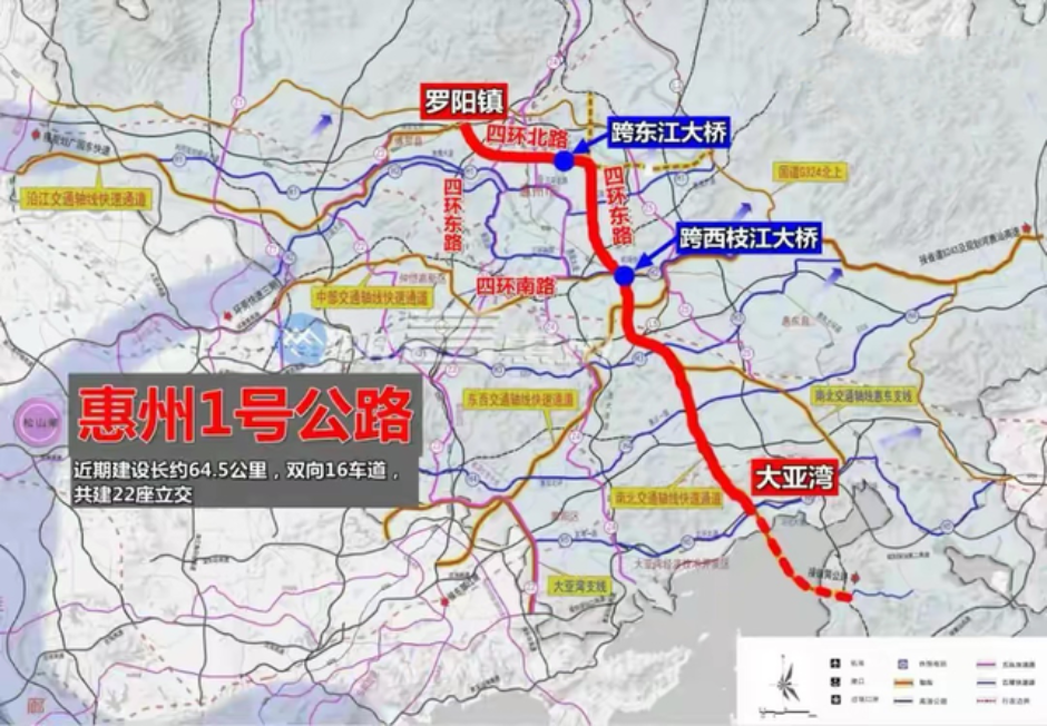 惠州1号公路线路图图片