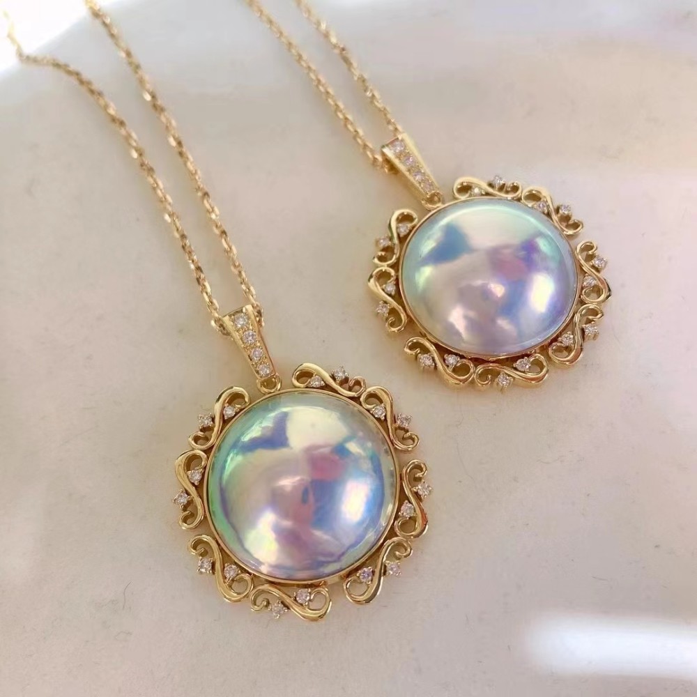 充满复古风情的马贝吊坠 蓝马贝吊坠_腾讯新闻