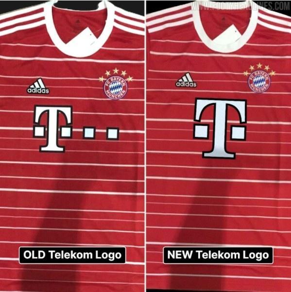 拜仁胸前赞助商德国电信换了logo后,下赛季拜仁球衣也要相应做出调整