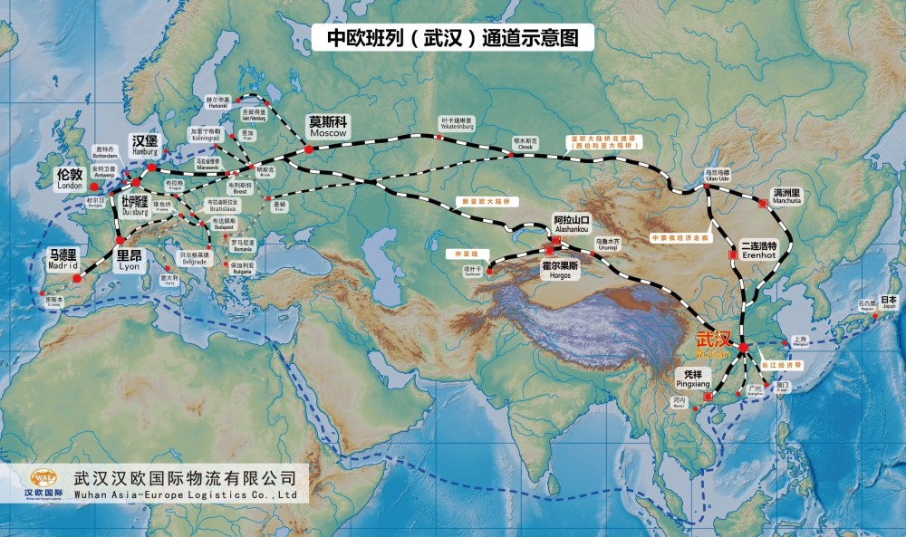 中欧武汉班列武汉至德国杜伊斯堡开通新通道至少可节约三至五天