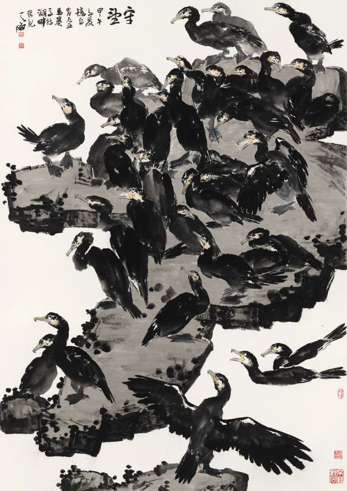 守望268×200cm四条屏雄鸡唱晓-68cm×139cm熤耀阳华-192cm×484cm