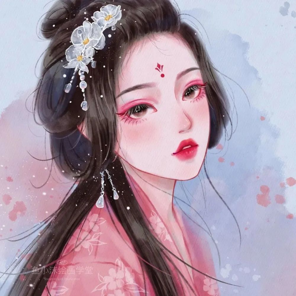 女生头像古风手绘插画图片