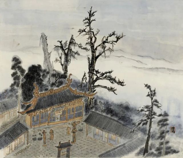 国画天地清灵高雅陈磊的园林山水画