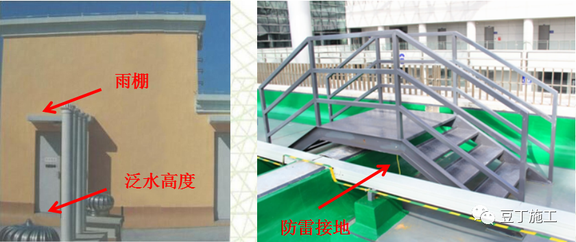 b,棧橋:屋面跨變形縫,管道,橋架等處宜設置棧橋,棧橋兩側應設置欄杆