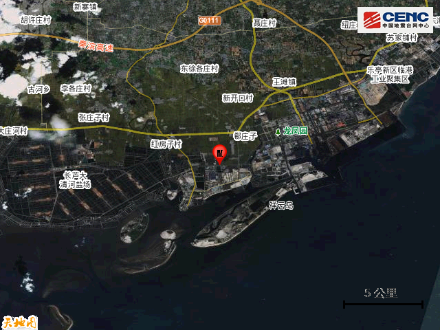 河北唐山市乐亭县发生22级地震