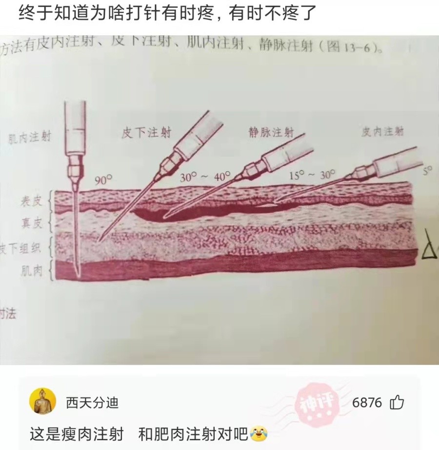 【沙雕问题2】:终于知道为啥打针有时候疼,有时候不疼了.