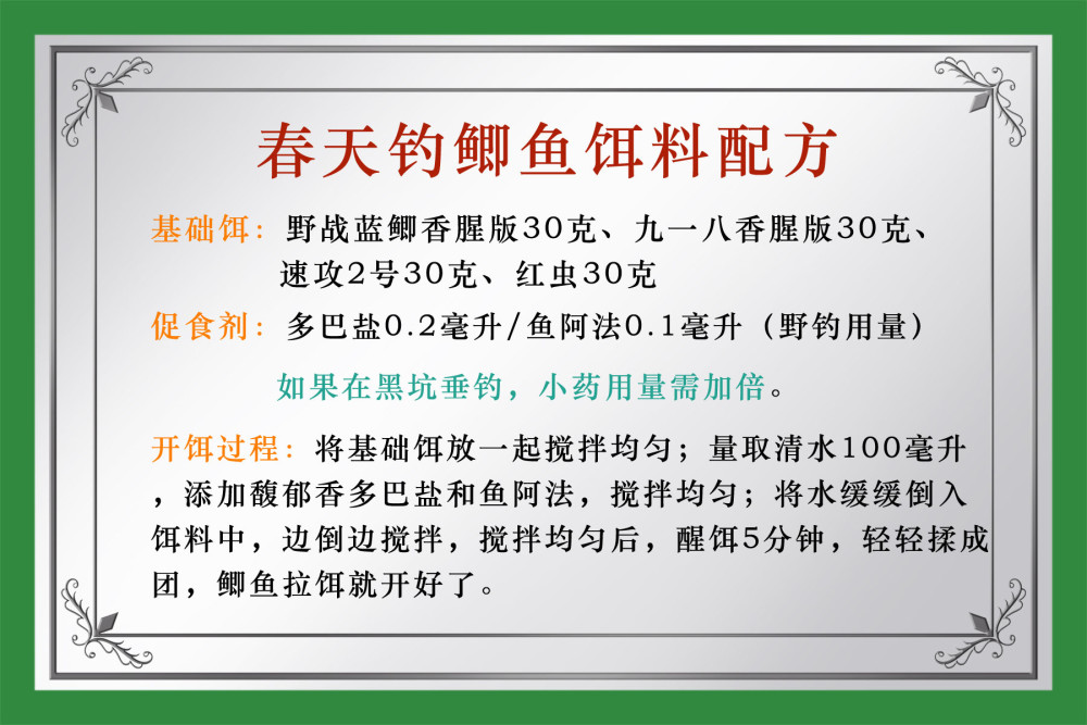 钓鲫鱼饵料配方