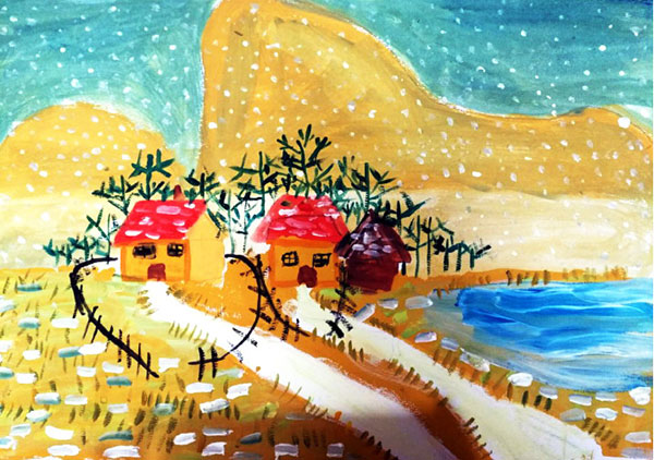 走进少儿画苑儿童画带你领略美丽乡村的田园风光