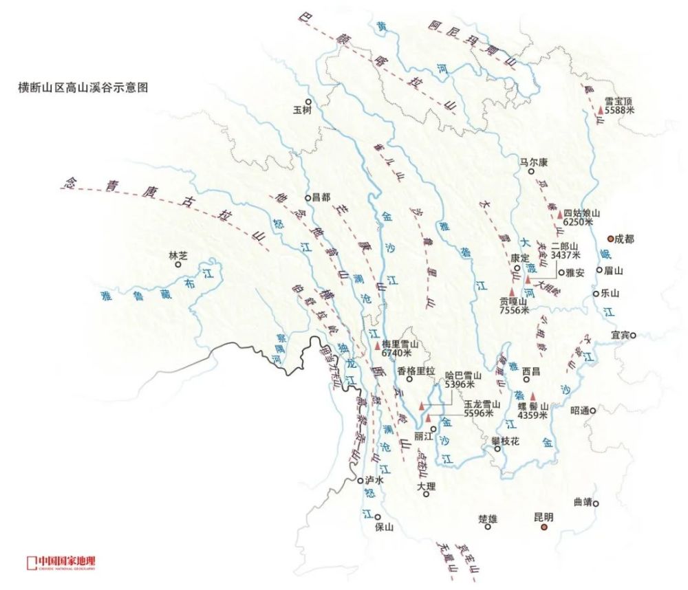 金沙江,雅砻江位于川,滇西部及横断山脉的高山峡谷区域这就是藏彝走廊