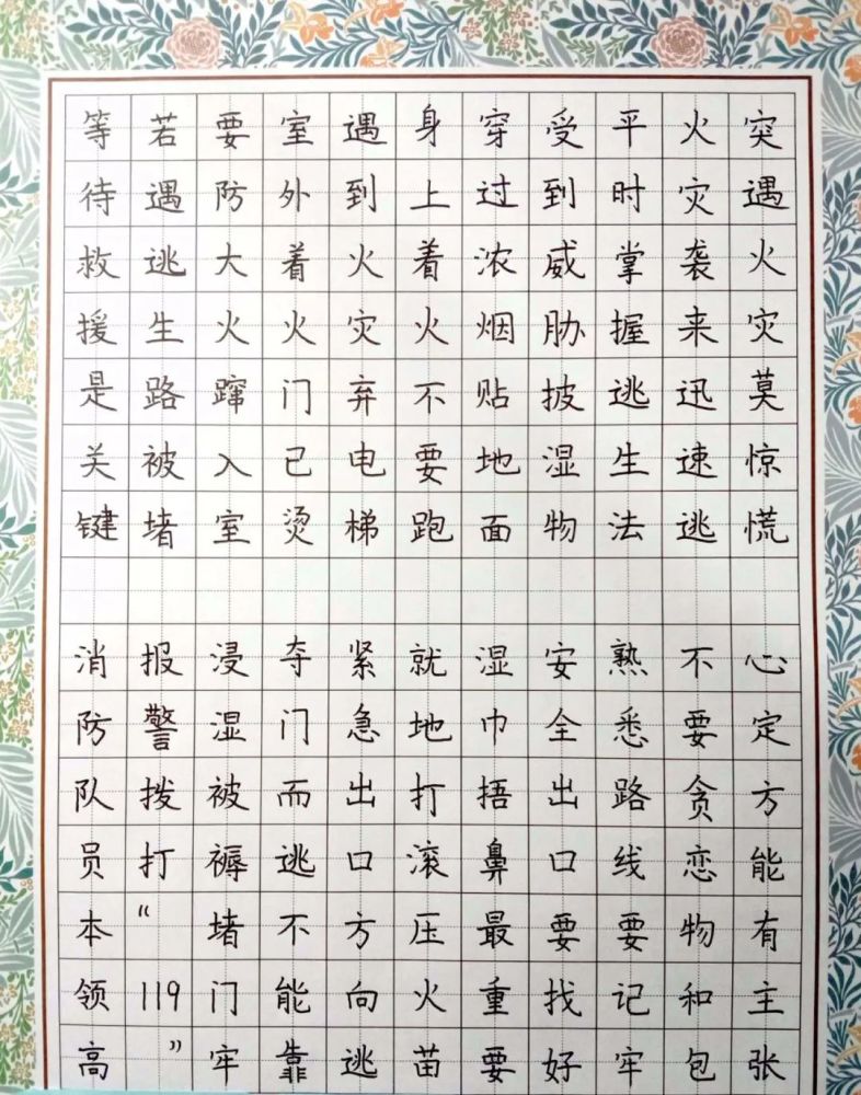 图集来看看天中小小消防员获奖小朋友们的消防书法作品展