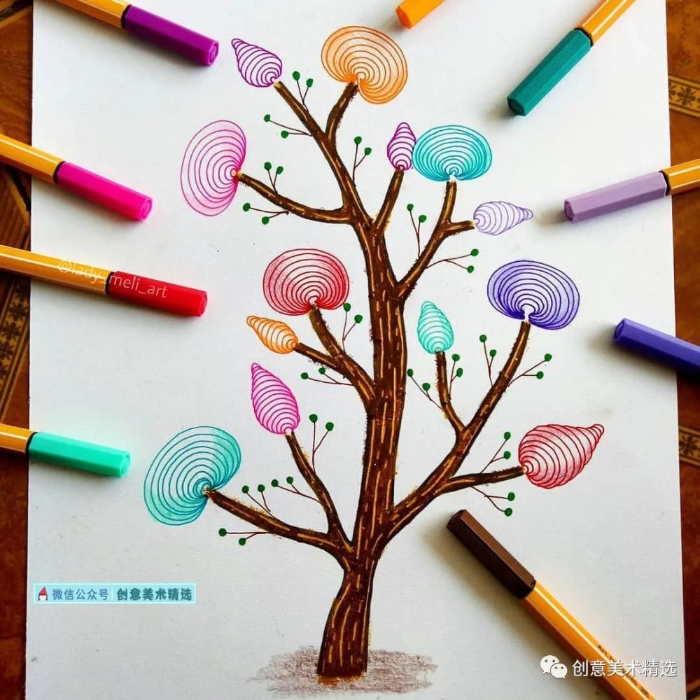 为线描加点颜色21张彩色线描带你玩转线描课堂