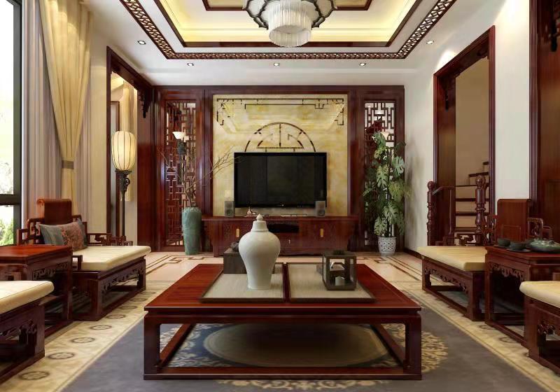 别墅中式红木装修带你感受古典淡雅的中式空间