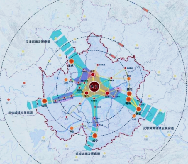 武漢都市圈總面積為57800平方千米,在其內部的常住人口為3162.