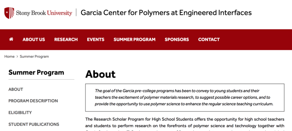 garcia summer research program acceptance rate