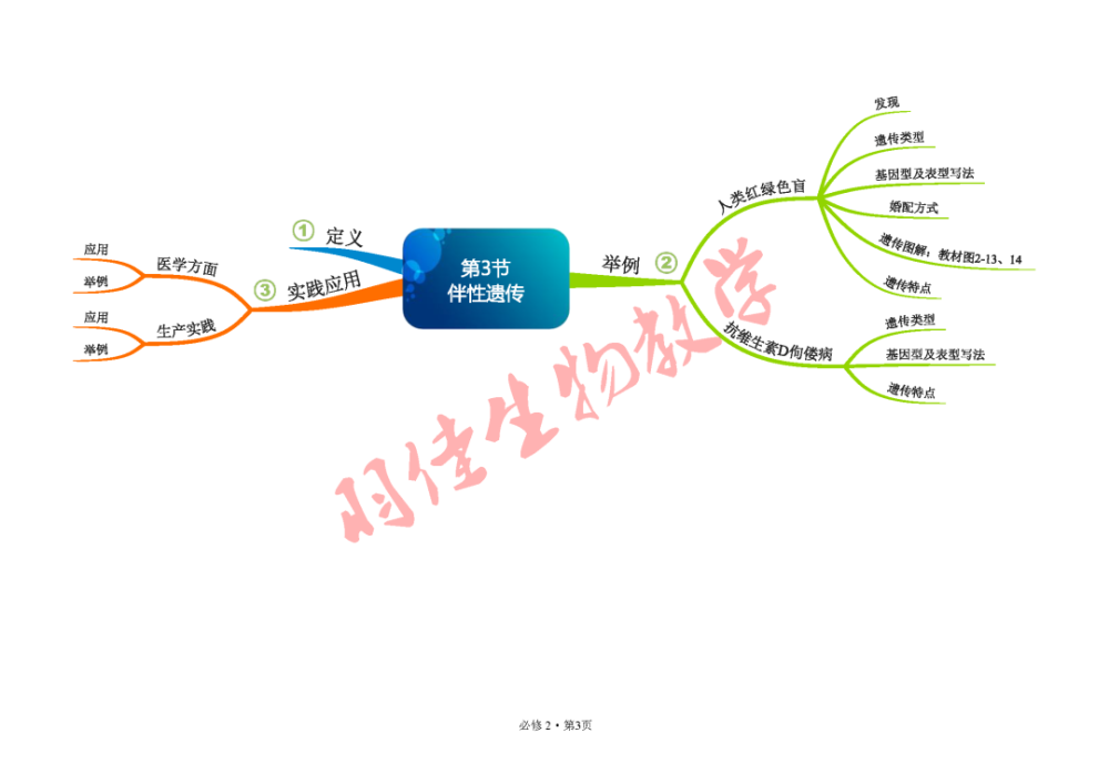 2019人教版高中生物必修2遺傳與進化思維導圖簡明版