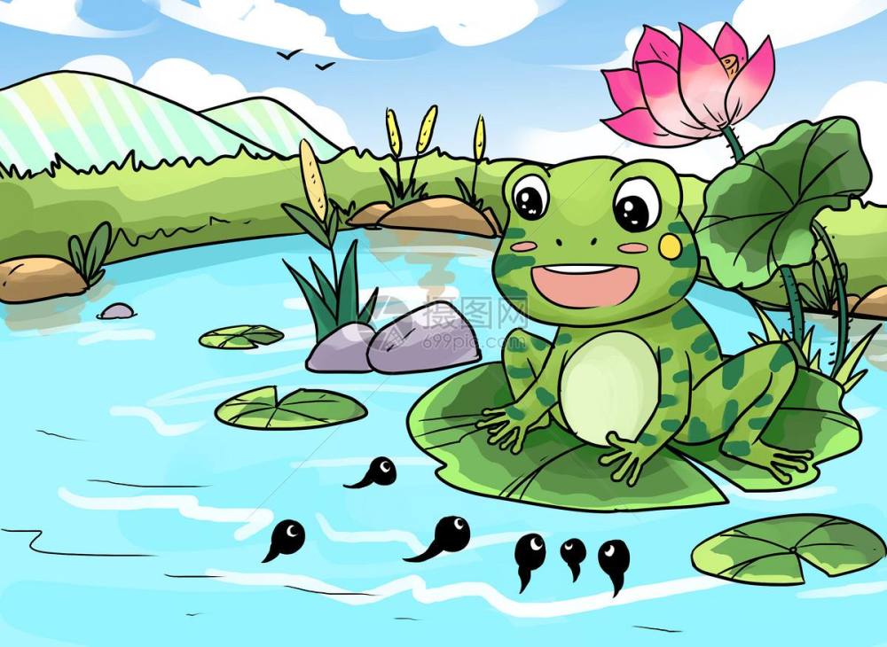 在故事中,通过小蝌蚪找妈妈的曲折经历,使幼儿了解到青蛙的生长变化