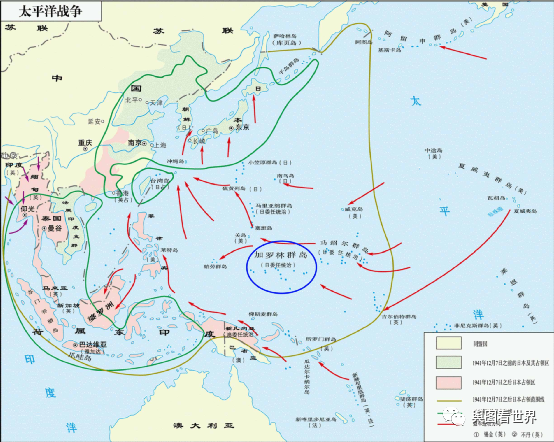 (4)1914年,日本在一战占领加罗林群岛;1920年,国联委托日本统治该群岛