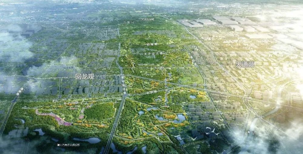 奥北森林公园鸟瞰图霍营公园实景3强化系统支撑保障《回天地区控规》