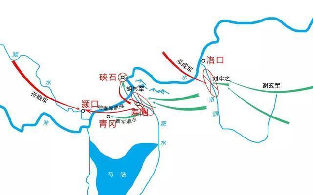 阻挡谢玄,谢石大军.洛涧领兵五万,沿河驻守在梁成,只能退守硖石.