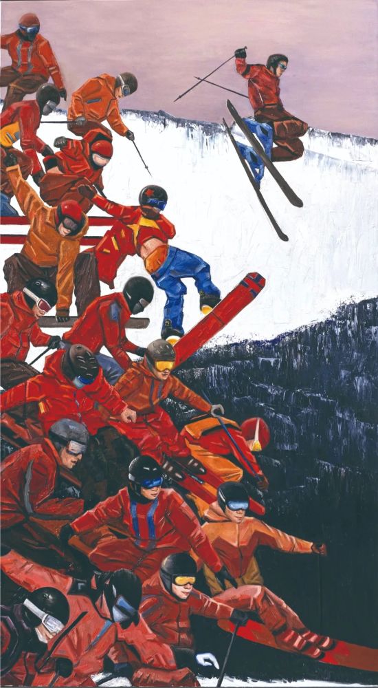 青春 申 林 油画(180cm×100cm)娃娃迎冬奥 付 娣 中国画(220cm×180