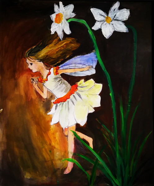 《花仙子》 曾天欣 9岁 《少儿画苑》国际少儿书画大赛