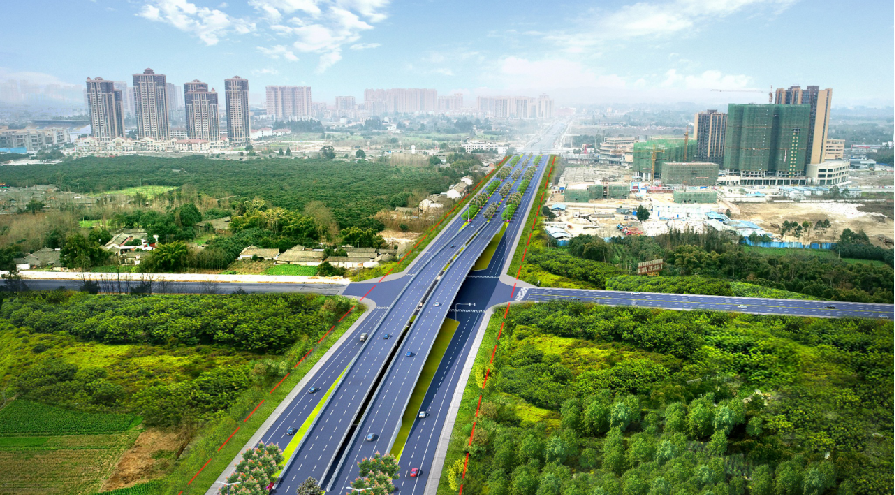 为确保天邛快速路段(拱辰路口至成温邛快速路),天新邛与成温邛快速路