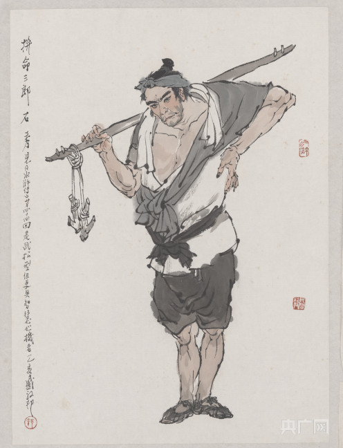 组图国画大师戴敦邦178幅水浒传人物造型画稿首次集中亮相