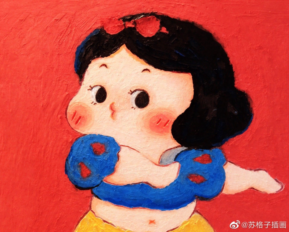 油画棒可爱头像作者苏格子插画