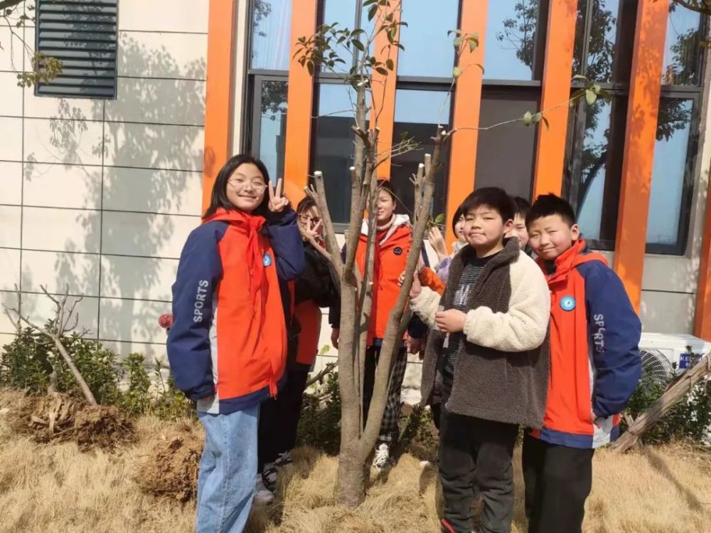 遇見春天遇見你共同植樹綠大地懷遠縣常墳鎮遇春學校開展植樹活動