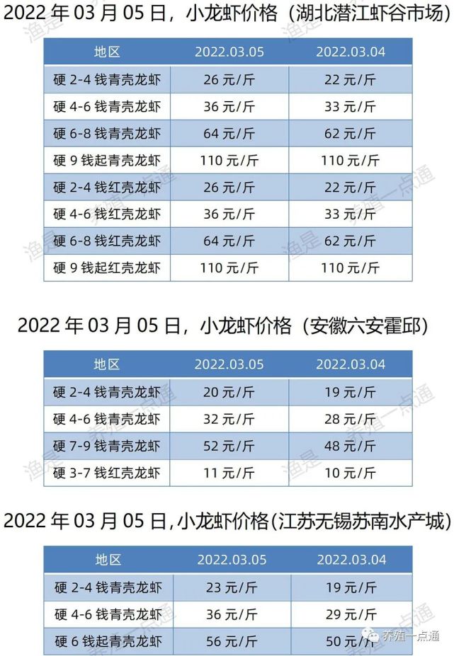 渔是特约20220305小龙虾价格湖北江苏安徽