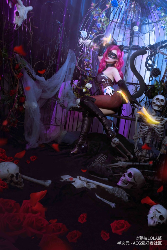 王者荣耀阿珂暗夜猫娘cos正片