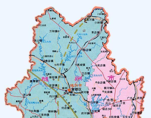 你再仔细看看随州成为省直管县级市的地图轮廓,夹在襄阳和孝感之间的