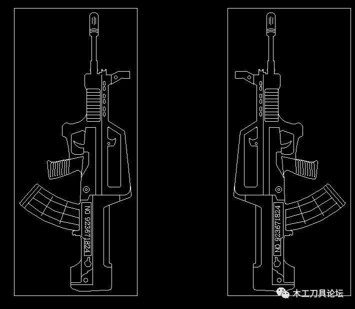 95式枪木工雕刻加工刀路及图纸