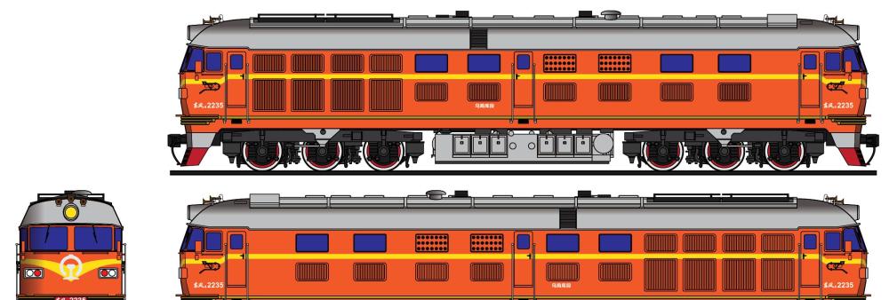 本廠長繪製的東風4b型內燃機車二視圖本廠長繪製的東風4c型內燃機車二