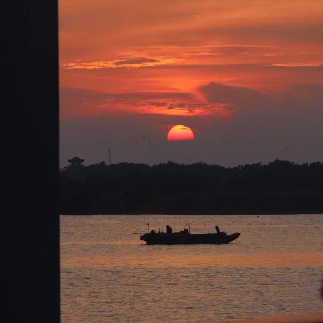 治癒系日落夕陽背景圖