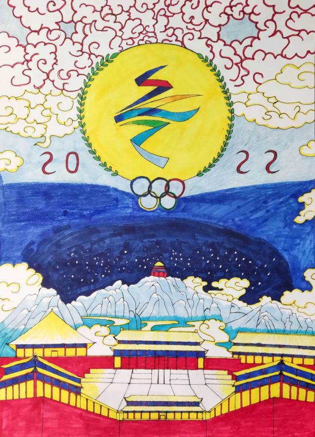 冬奥作品展河北省青少年喜迎北京冬奥会优秀艺术作品展示绘画四