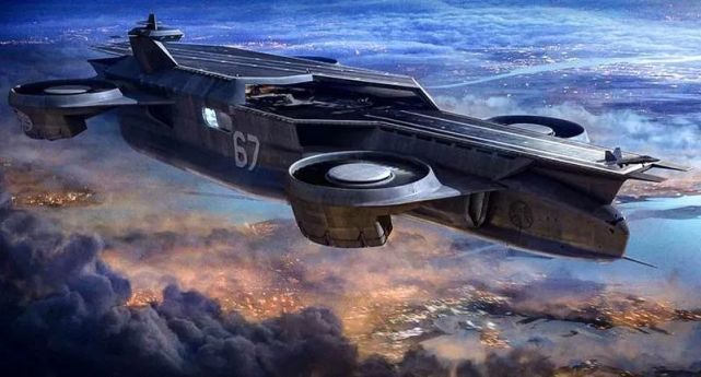 《复仇者联盟》中神盾局空天母舰的替代设计概念图